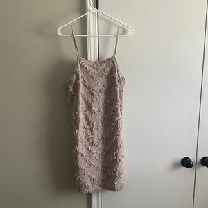 Very J Taupe Textured Mini Dress